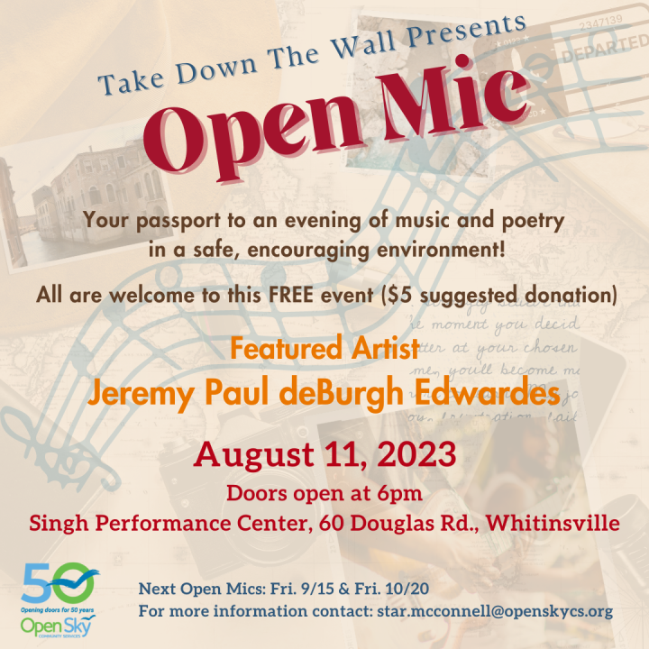 Take Down the Wall Presents: Open Mic Night, August 11